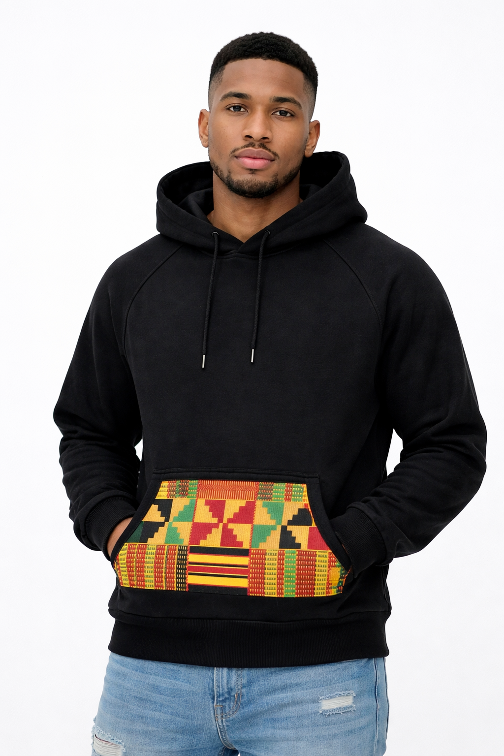 100% Cotton African Patterned Satin Lined Hoodie