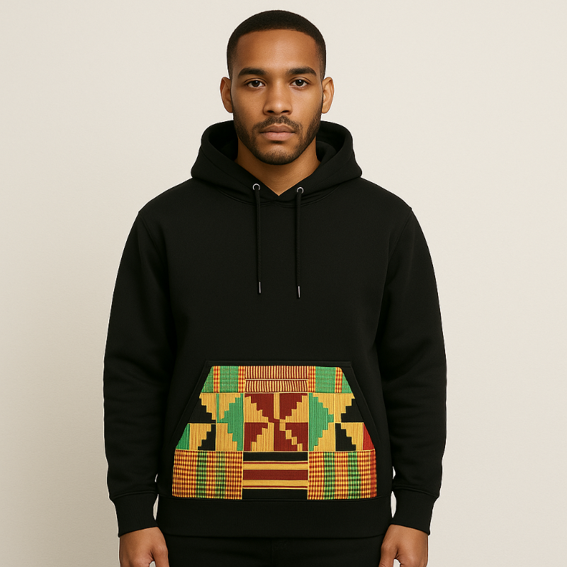 100% Cotton African Patterned Satin Lined Hoodie