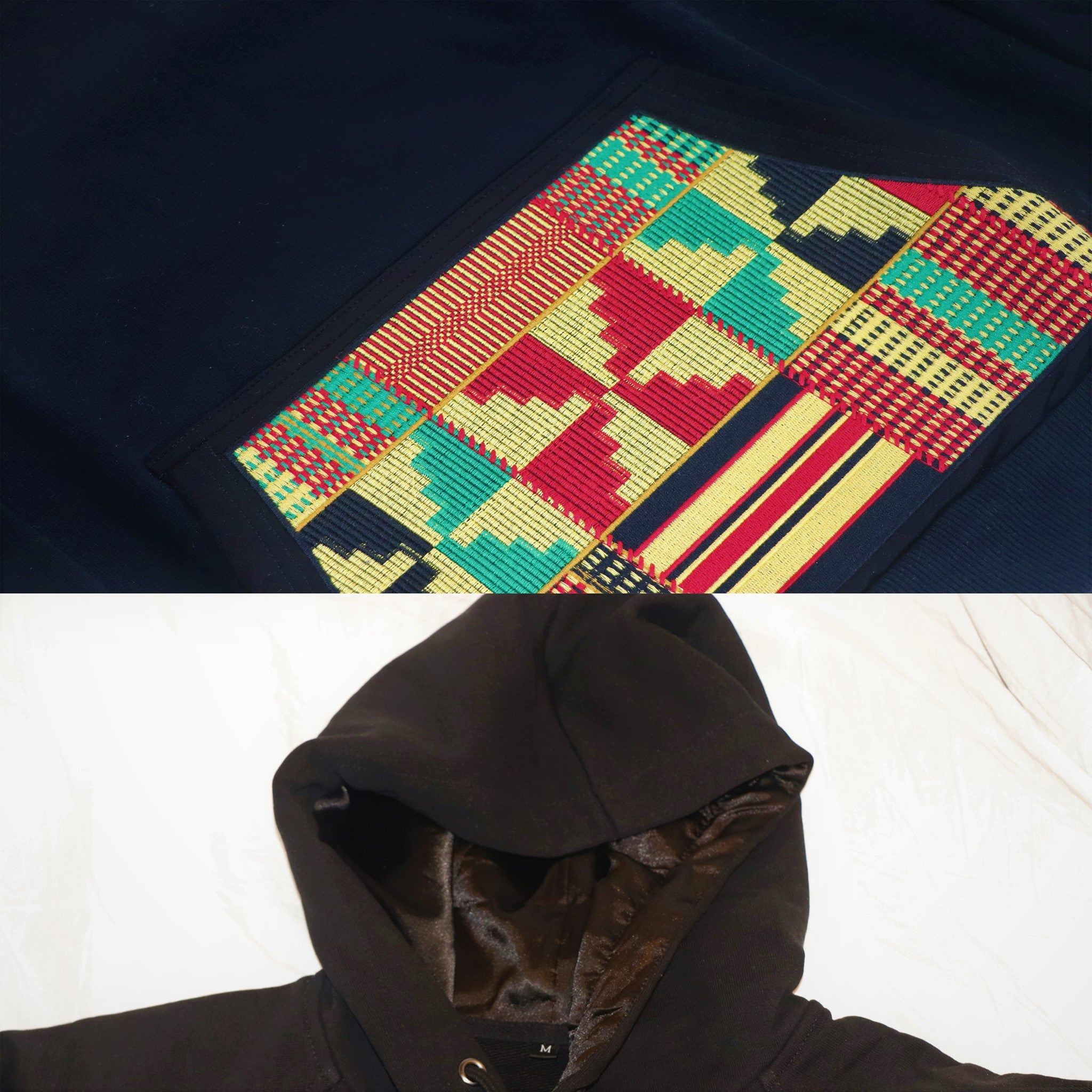 100% Cotton African Patterned Satin Lined Hoodie