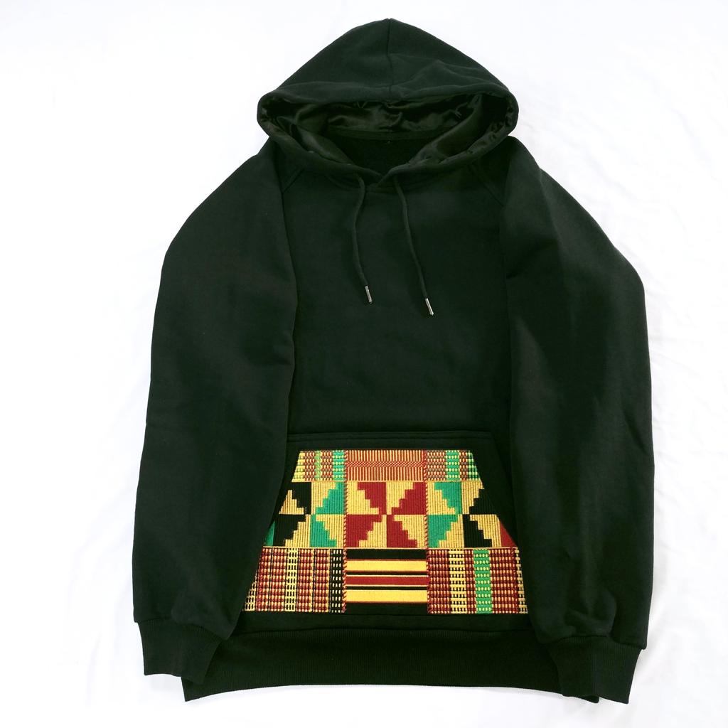 100% Cotton African Patterned Satin Lined Hoodie
